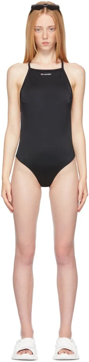 Balenciaga Black Strappy One-Piece Swimsuit