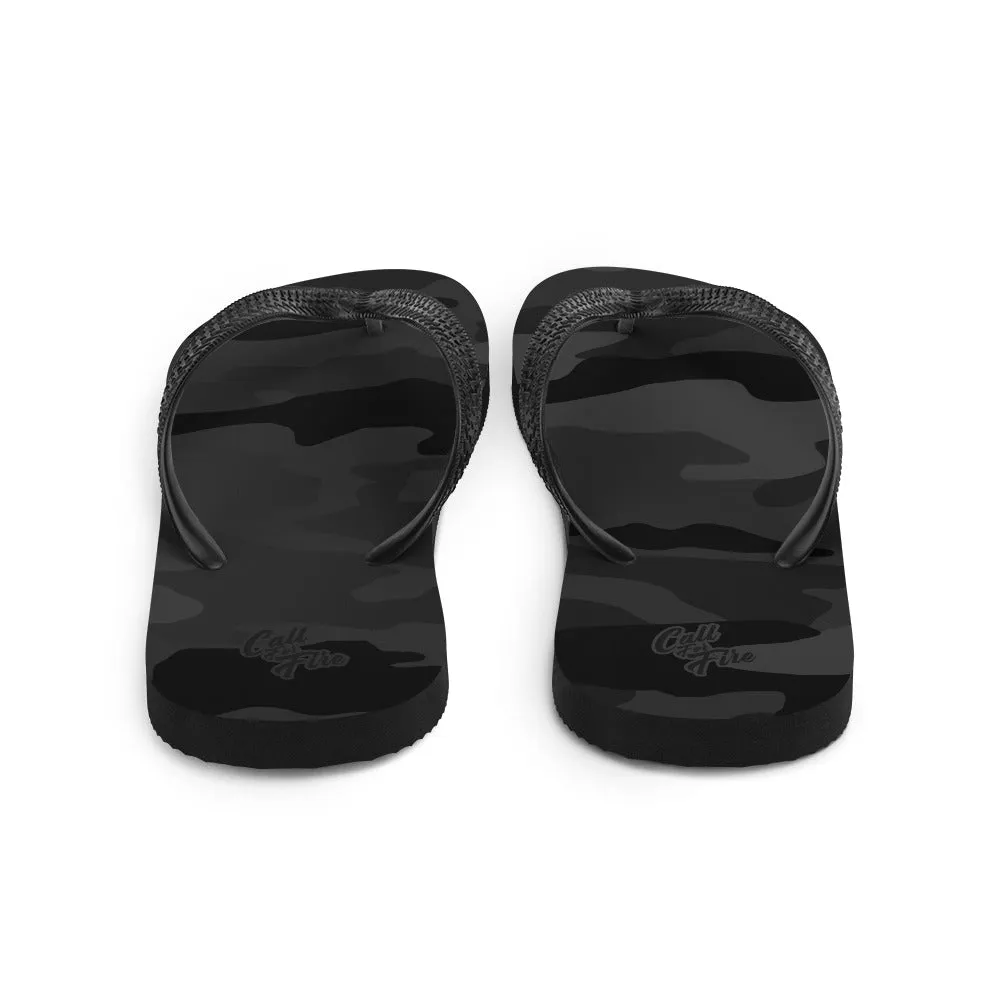 Black Camo Flip-Flops