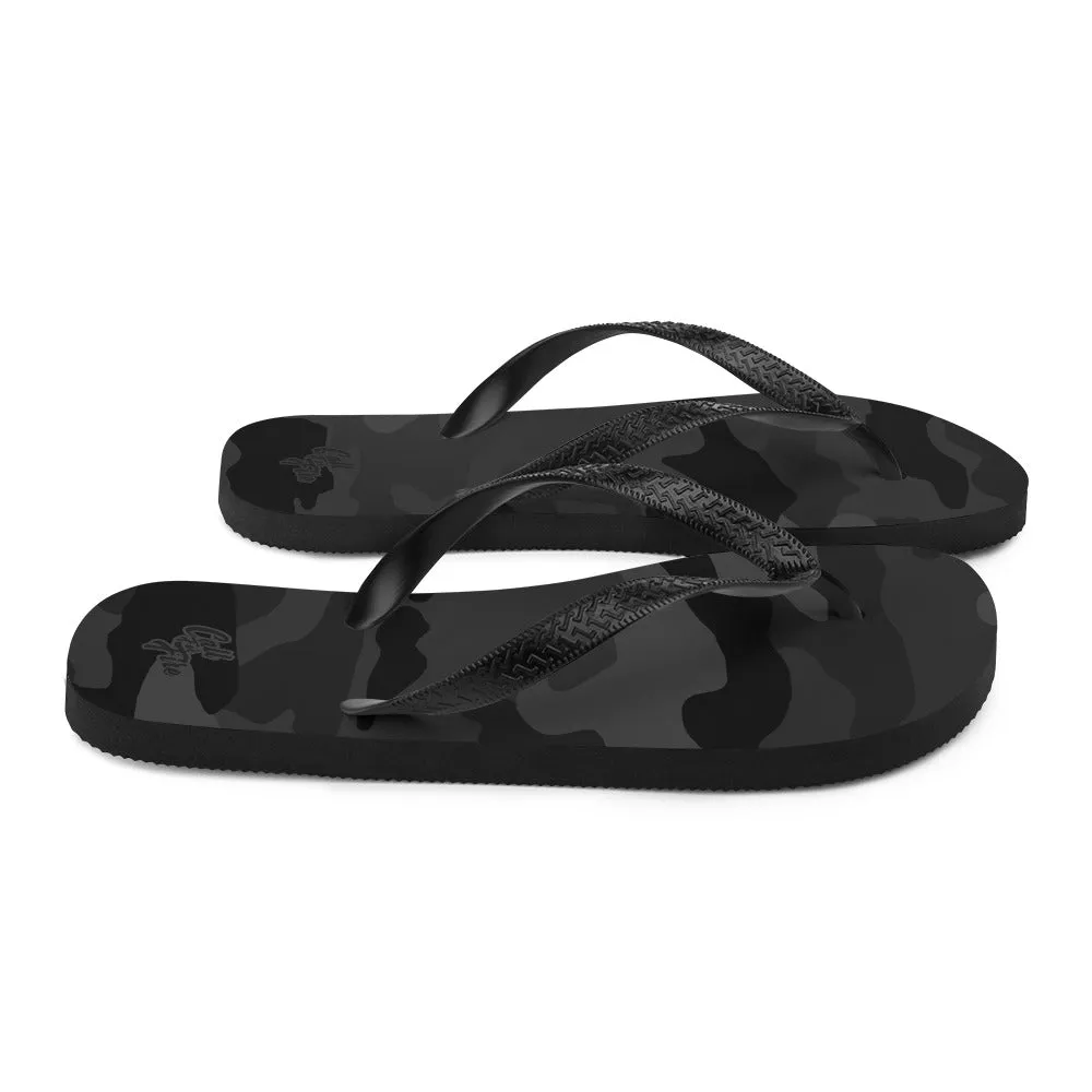 Black Camo Flip-Flops