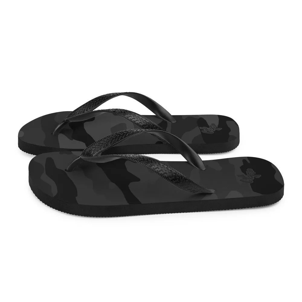 Black Camo Flip-Flops