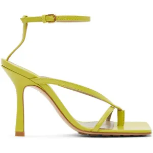 Bottega Veneta Green Strappy Stretch Heeled Sandals