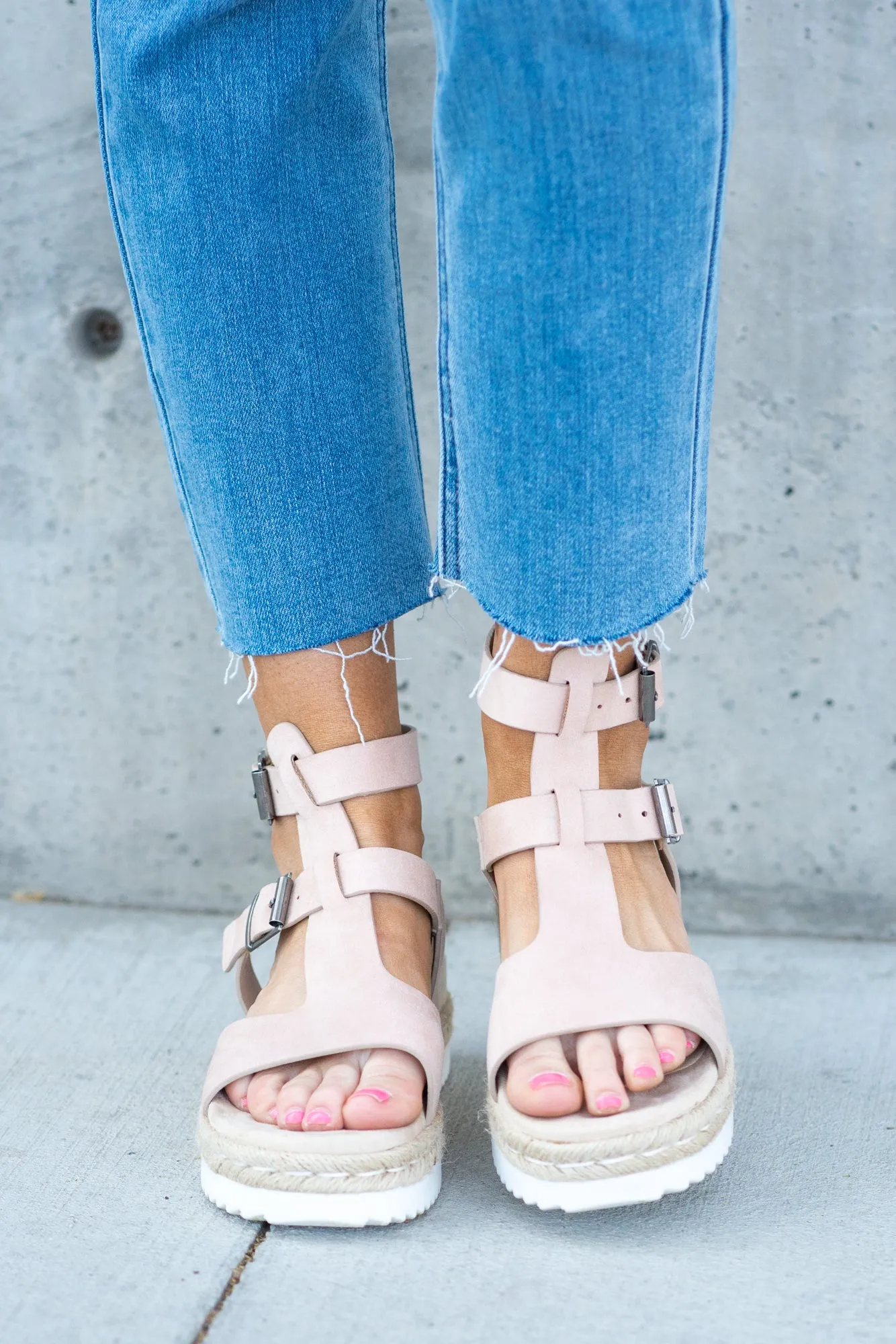 Cassius Platform Sandals Nude