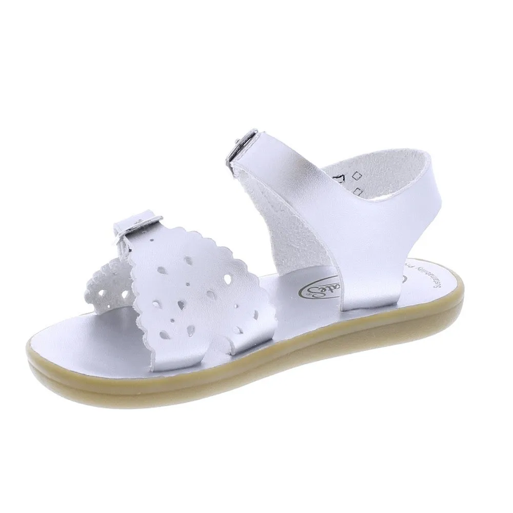 Footmates Girls Sustainable Sandals - Eco-Ariel Microfiber - Silver
